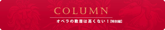 COLUMN オペラの敷居は高くない！【特別編】